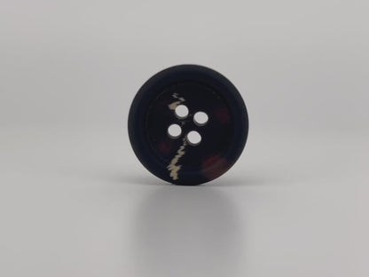 Dark Grey Horn Imitation Buttons, Two Tones, 15-25mm (24L-40L). 4-Hole Sew On for Suits, Pants, Dresses, Coats, Jackets, Sweaters