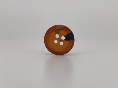 Dark Coffee Brown Horn Imitation Resin Buttons,18mm & 25mm (28L & 40L). 4-Hole Sew On for Suits, Pants, Dresses, Coats, Jackets & Sweaters
