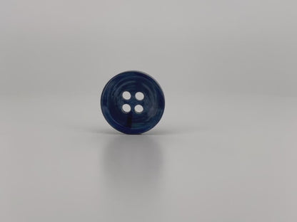 Dark Blue Pearl Imitation Buttons, 11.5mm & 15mm (18L & 24L), Neutral & Dark Tones 4-Hole Sew On for Shirts, Pants, Blouses, Dresses & Craft