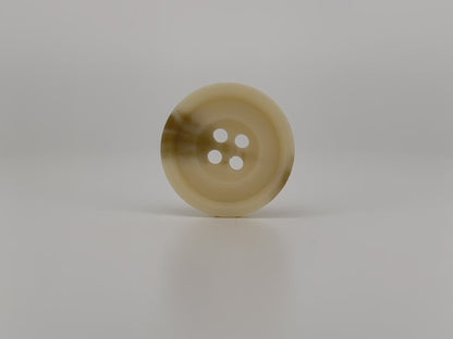 Beige Horn Imitation Resin Buttons, 15-25mm (24L-40L). 4-Hole Sew On for Suits, Pants, Dresses, Coats, Jackets & Sweaters