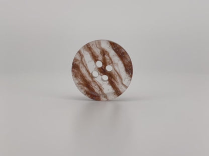 Coffee Brown Marbled Pattern Buttons, Multi-Colored. 10-20mm (16L-32L). Recycled Plastic, 4-Hole Sew On for Shirts, Dresses, Coats, Jackets