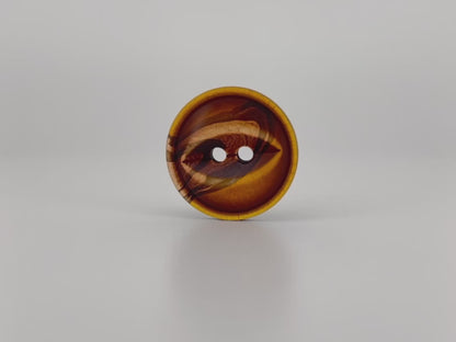Golden Brown Fish Eye Pearl Imitation Buttons, Multi-Colored, 18-23mm (28L, 32L & 36L). 2-Hole Sew On for Jackets, Coats, Apparel, Crafts