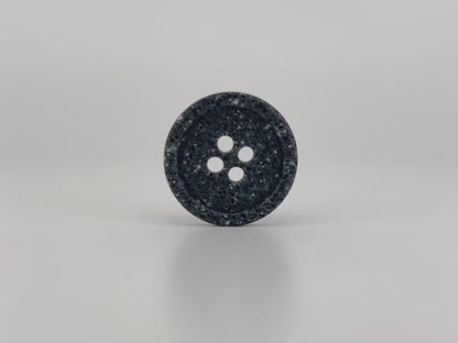Black Stone Imitation Buttons, 10-20mm (16L-32L). Recycled Plastic, 4-Hole Sew On for Shirts, Pants, Dresses, Coats, Jackets