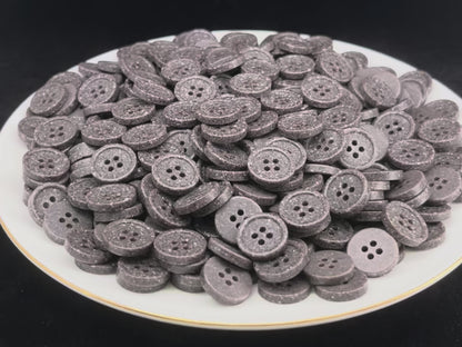 Coffee Brown Stone Imitation Buttons, 10-20mm (16L-32L). Recycled Plastic, 4-Hole Sew On for Shirts, Pants, Dresses, Coats, Jackets