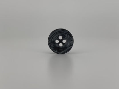 Black Pearl Imitation Buttons, 11.5mm & 15mm (18L & 24L), Neutral & Dark Tones 4-Hole Sew On for Shirts, Pants, Blouses, Dresses & Crafts
