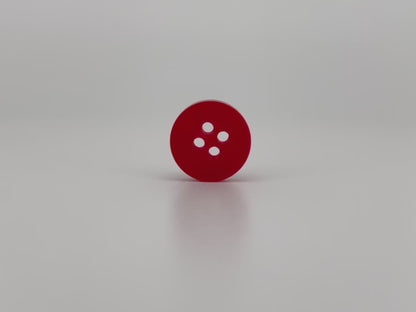 Cherry Red Corozo Imitation Buttons, 12.7mm (20L). 4-Hole Sew On for Shirts, Blouses, Kids clothes, Apparel, Sewing