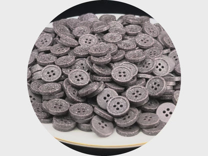 Coffee Brown Stone Imitation Buttons, 10-20mm (16L-32L). Recycled Plastic, 4-Hole Sew On for Shirts, Pants, Dresses, Coats, Jackets