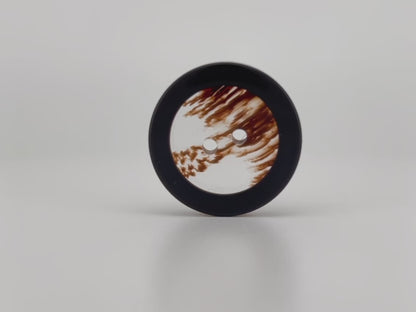 Brown Translucent Horn Imitation Buttons with Solid Rim. 18-28mm (28L-44L), 2-Hole Sew On, for Jackets, Coats, Apparel & Crafts