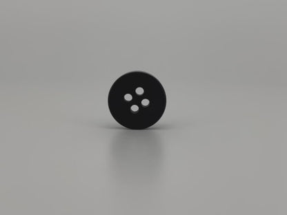 Black Corozo Imitation Buttons, Recycled Plastic, 12.7mm (20L). 4-Hole Sew On for Shirts, Apparel, Sewing, Crafts