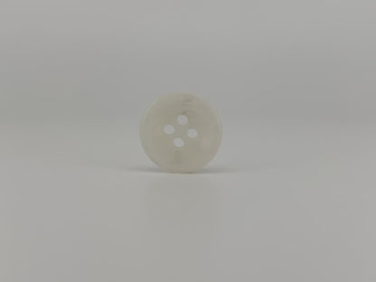 White Pearl Imitation Buttons, 11.5mm & 15mm (18L & 24L), Neutral & Dark Tones 4-Hole Sew On for Shirts, Pants, Blouses, Dresses & Crafts