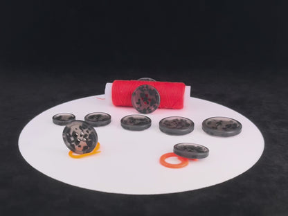 Dark Grey Camouflage Buttons,15-25mm (24L-40L). Multi Colored. 4-Hole Sew On for Suits, Pants, Dresses, Coats, Jackets & Sweaters