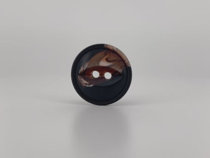 Black Fish Eye Pearl Imitation Buttons, Multi-Colored, 18-23mm (28L, 32L & 36L). 2-Hole Sew On for Jackets, Coats, Apparel, Crafts