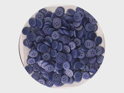 Navy Blue Buttons, Recycled Plastic, 12.7mm (20L). 4-Hole Sew On for Shirts, Pants, Blouses, Dresses, Skirts, Apparel, Kids Clothes