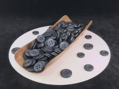 Navy Blue Pearl Imitation Buttons, Recycled Plastic, 11.5mm-15mm (18L-24L), 4-Hole Sew On for Shirts, Pants, Blouses, Dresses & Crafts