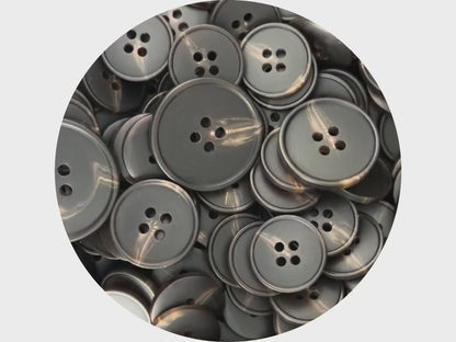 Dark Brown Horn Imitation Buttons, 15-25mm (24L-40L). 4-Hole Sew On for Pants, Dresses, Coats, Jackets, Sweaters & Crafts