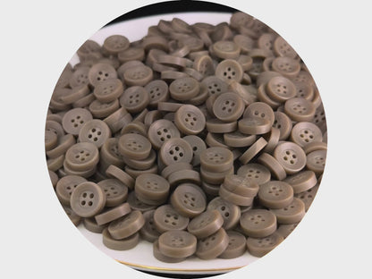 Stone Beige Corozo Imitation Buttons, Recycled Plastic, 12.7mm (20L). 4-Hole Sew On for Shirts, Apparel, Sewing, Crafts