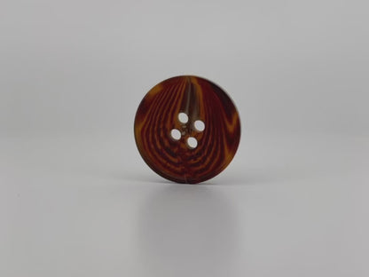 Dark Brown Horn Imitation Buttons, 15-25mm (24L-40L). 4-Hole Sew On for Pants, Dresses, Coats, Jackets, Sweaters & Crafts