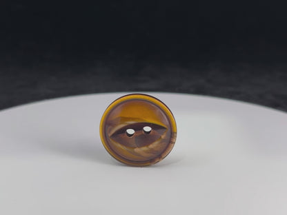 Golden Brown Fish Eye Pearl Imitation Buttons, Multi-Colored, 18-23mm (28L, 32L & 36L). 2-Hole Sew On for Jackets, Coats, Apparel, Crafts