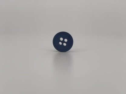 Blue Rimmed Pearl Imitation Buttons with Beautiful Effect, 9mm-11.5mm (14L-18L). 4-Hole Sew On for Shirts, Blouses & Apparel